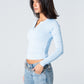 Blank Zipper Long Sleeve Top