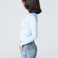 Blank Zipper Long Sleeve Top