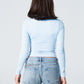 Blank Zipper Long Sleeve Top