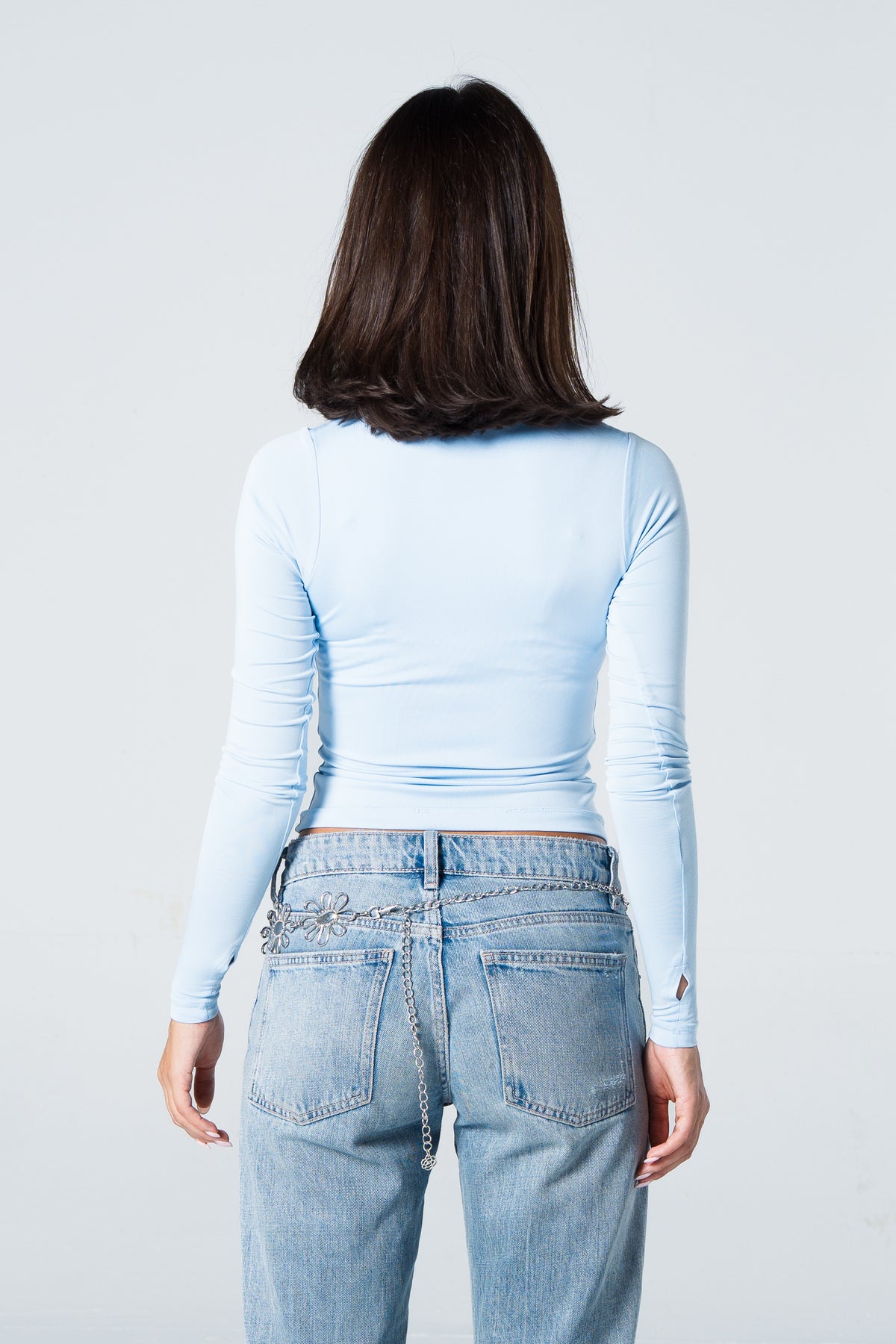 Blank Zipper Long Sleeve Top