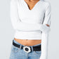 Blank Zipper Long Sleeve Top