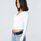 Blank Zipper Long Sleeve Top