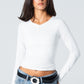 Blank Zipper Long Sleeve Top