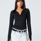 Blank Zipper Long Sleeve Top