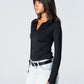 Blank Zipper Long Sleeve Top