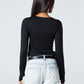 Blank Zipper Long Sleeve Top