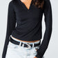 Blank Zipper Long Sleeve Top