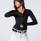 Blank Zipper Long Sleeve Top