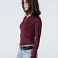 Blank Zipper Long Sleeve Top