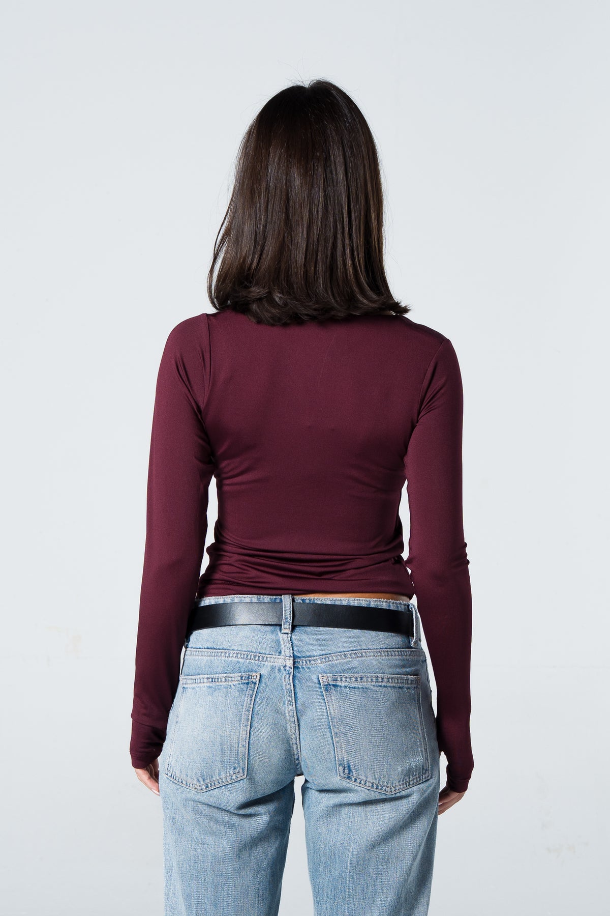 Blank Zipper Long Sleeve Top