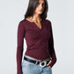 Blank Zipper Long Sleeve Top