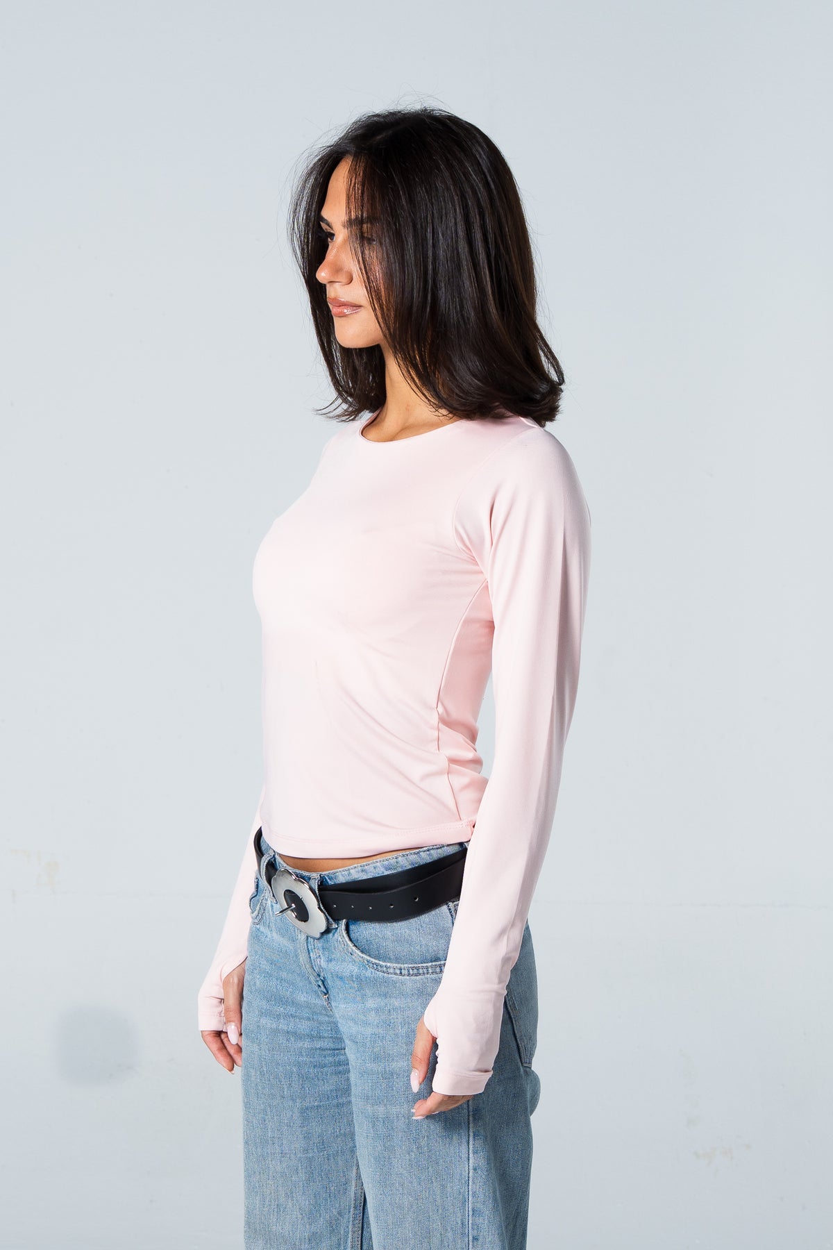Blank Round Long Sleeve Top