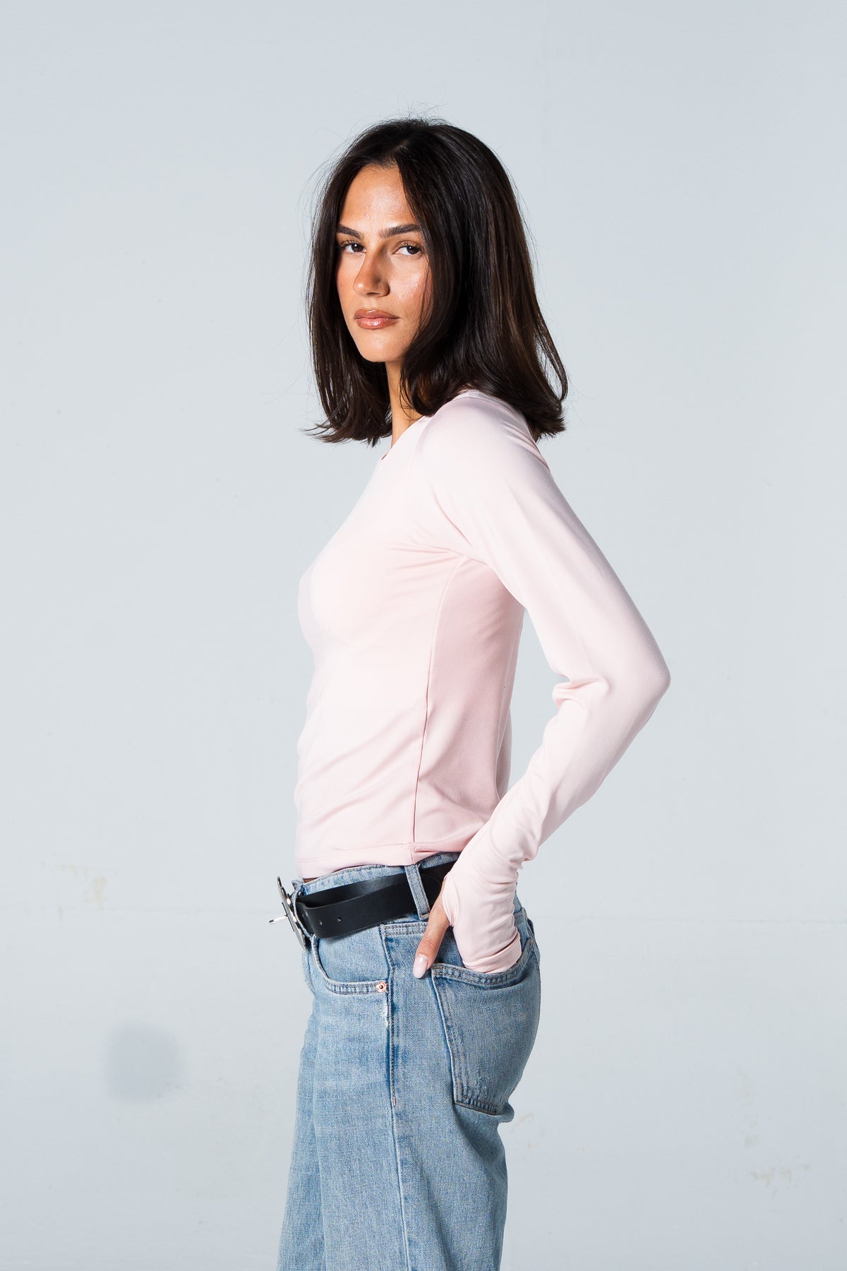 Blank Round Long Sleeve Top