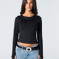 Blank Round Long Sleeve Top