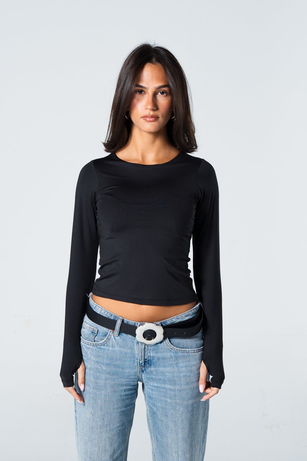 Blank Round Long Sleeve Top