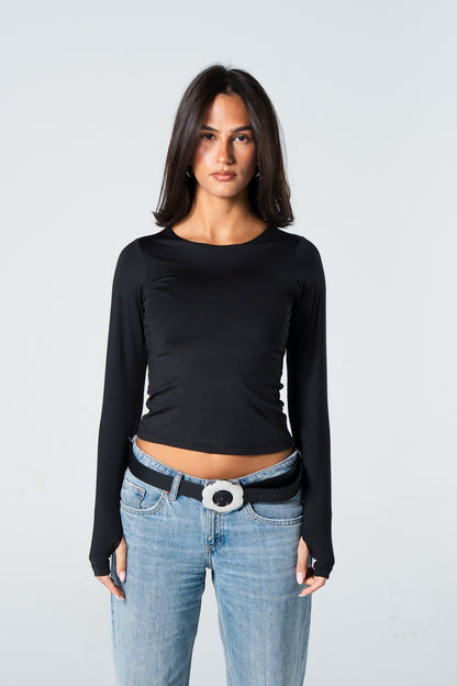 Blank Round Long Sleeve Top