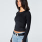 Blank Round Long Sleeve Top