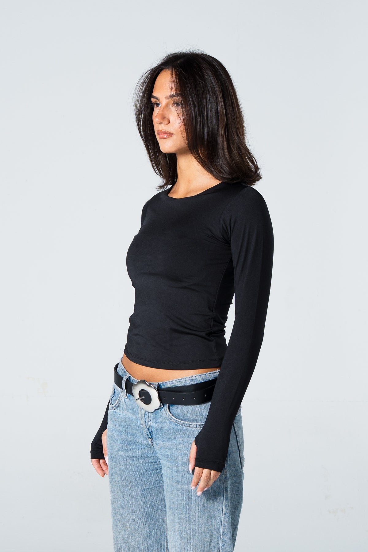 Blank Round Long Sleeve Top