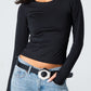 Blank Round Long Sleeve Top