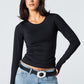 Blank Round Long Sleeve Top