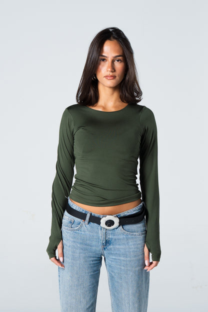 Blank Round Long Sleeve Top
