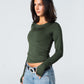 Blank Round Long Sleeve Top