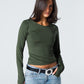 Blank Round Long Sleeve Top