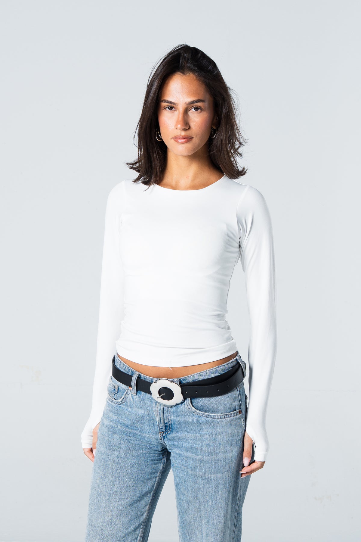 Blank Round Long Sleeve Top