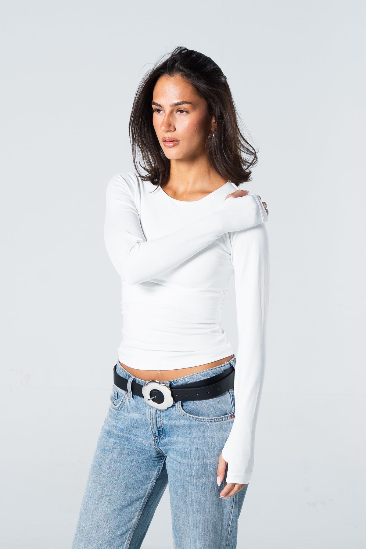 Blank Round Long Sleeve Top