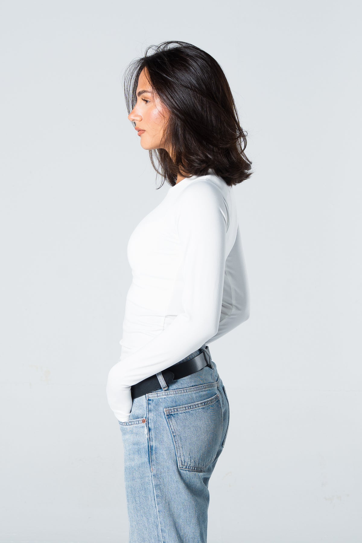 Blank Round Long Sleeve Top