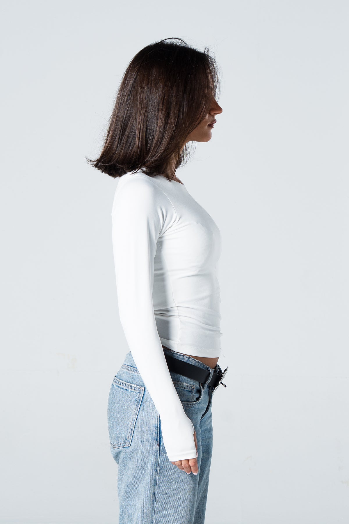 Blank Round Long Sleeve Top