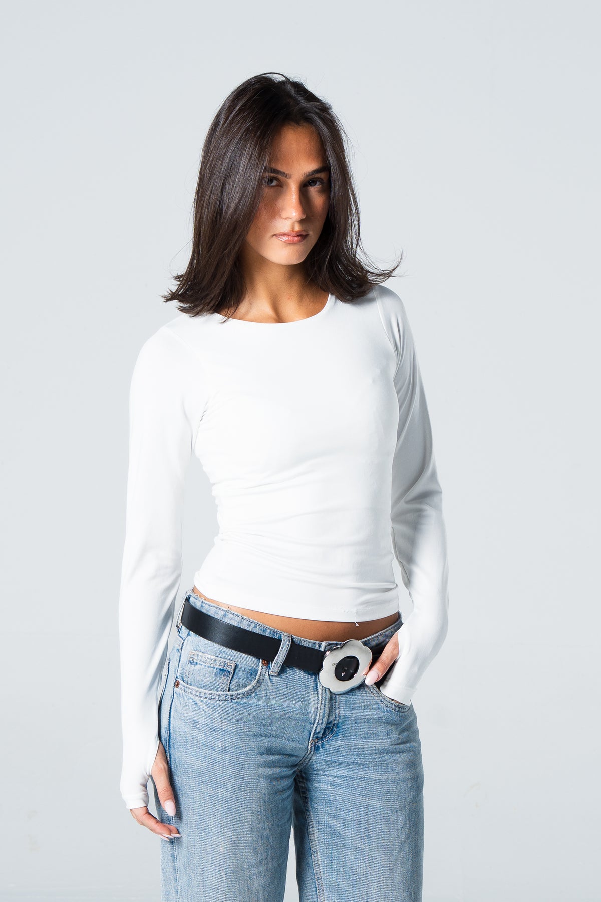 Blank Round Long Sleeve Top
