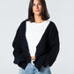 Blank Knitted Cardigan - Black - #women