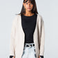 Blank Knitted Cardigan - Beige - #women