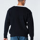 Blank Knitted Cardigan - Black - #men