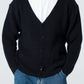 Blank Knitted Cardigan - Black - #men