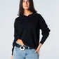 Blank Knitted Polo - Black - #women