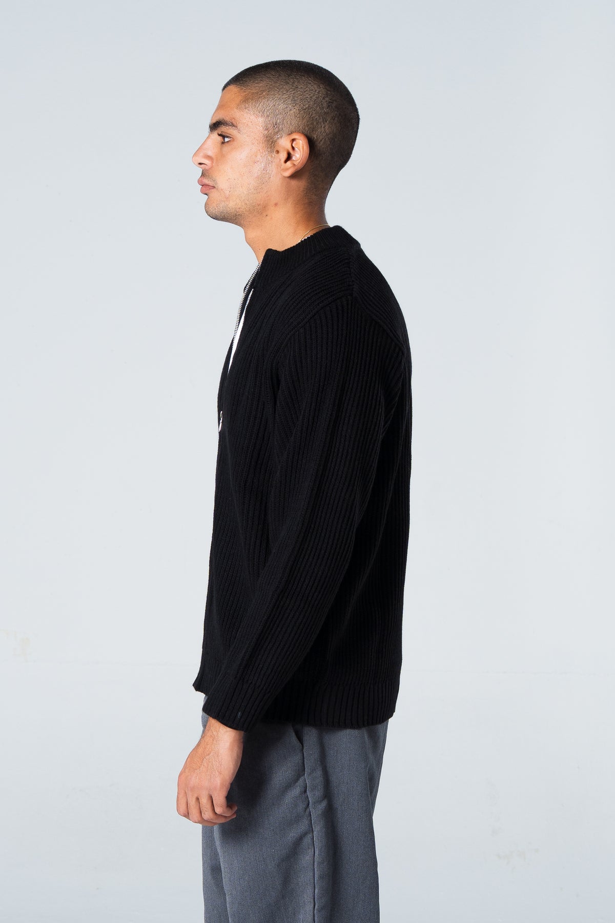 Blank Knitted Jacket - Black - #men