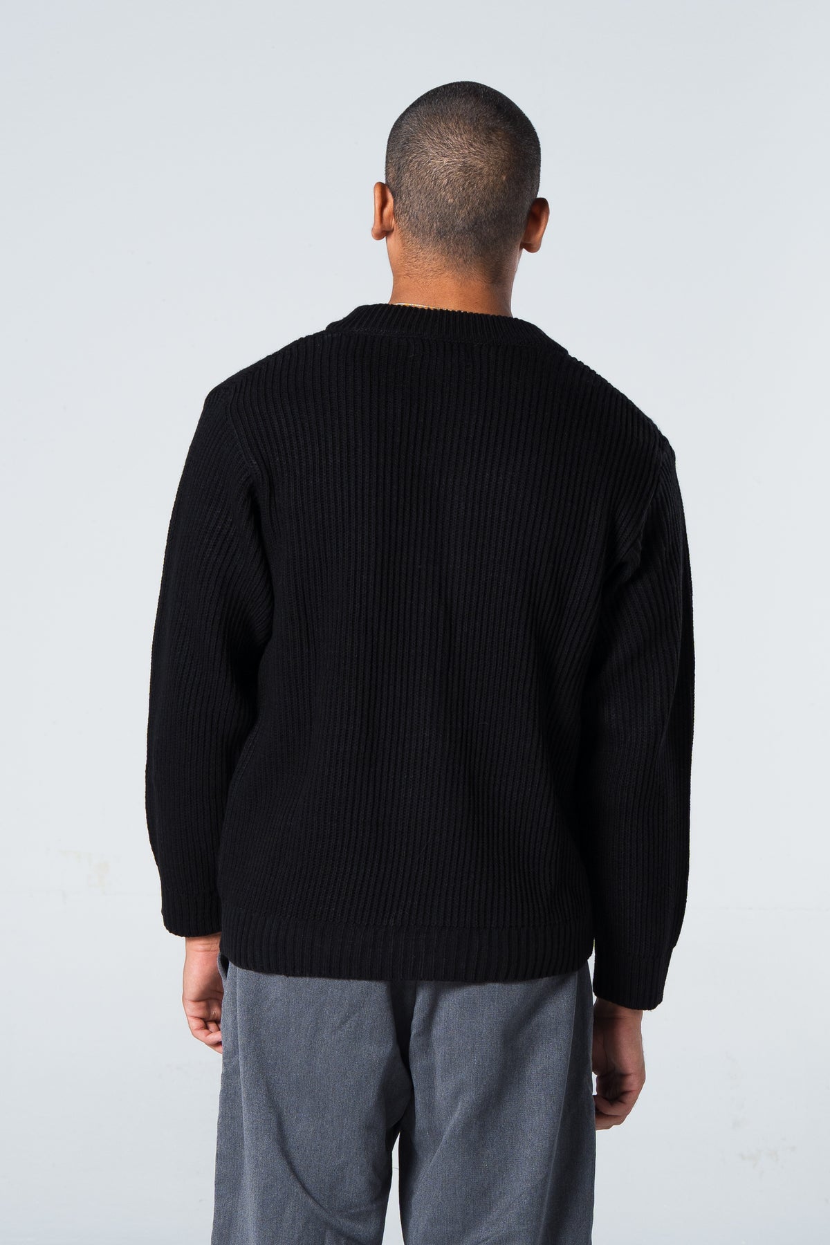 Blank Knitted Jacket - Black - #men