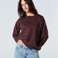 Blank Henley Knitted Sweater - Brown - #women