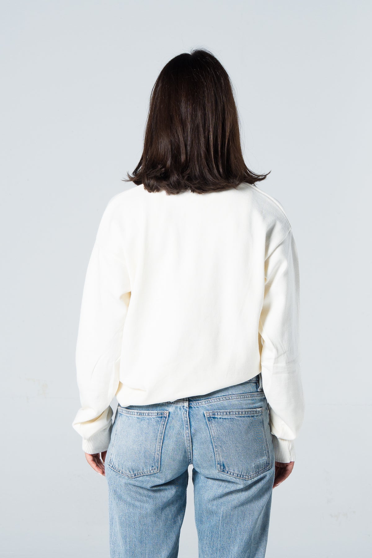 Blank Henley Knitted Sweater - White - #women