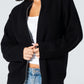Blank Knitted Jacket - Black - #women
