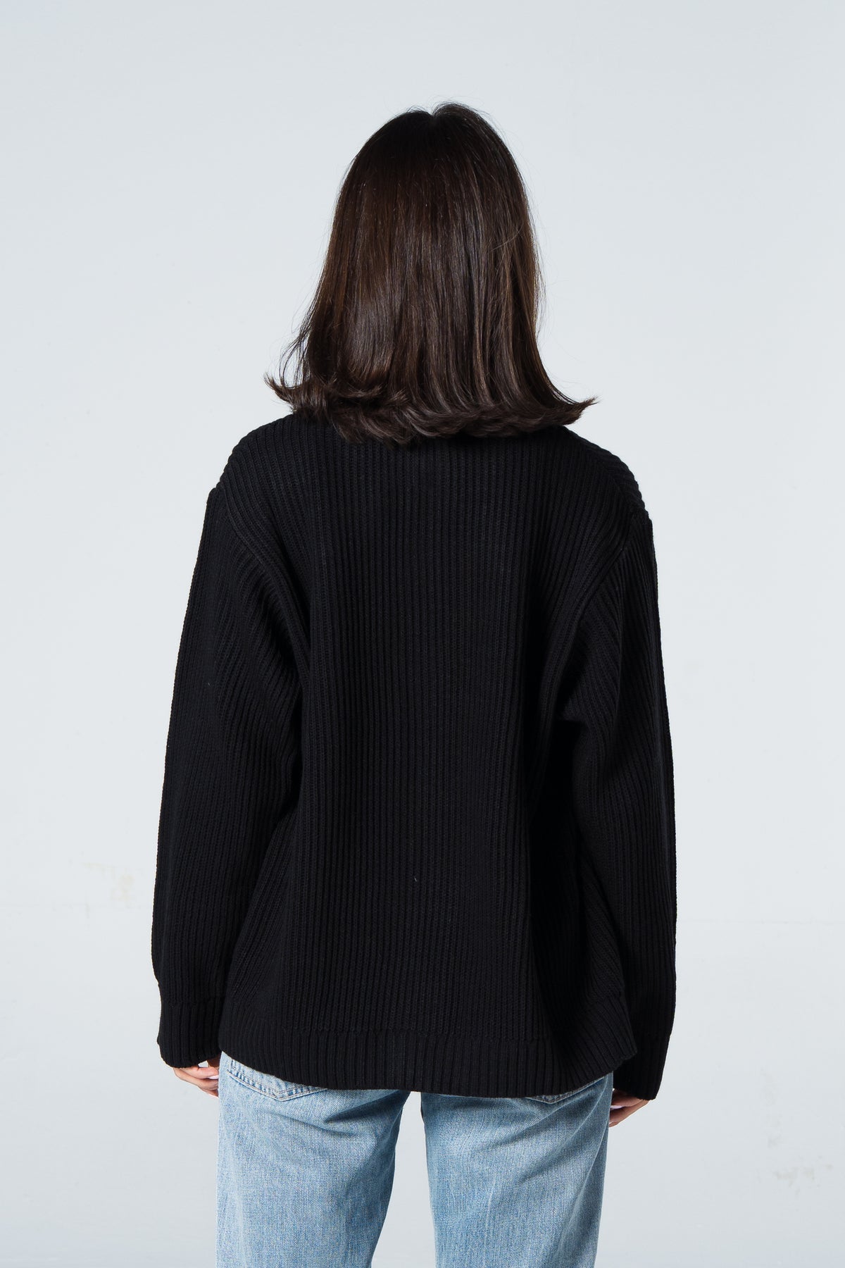 Blank Knitted Jacket - Black - #women