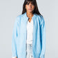 Blank Knitted Jacket - Baby Blue - #women