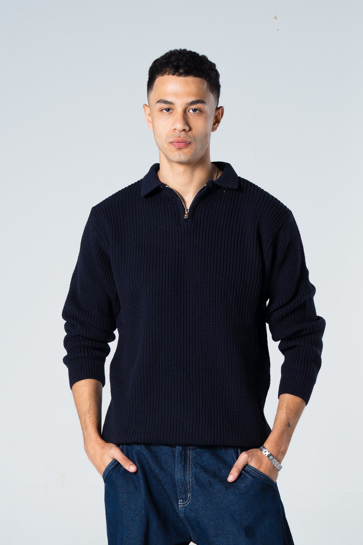 Blank Knitted Quarter Zip