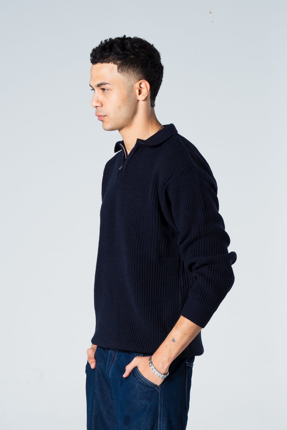 Blank Knitted Quarter Zip