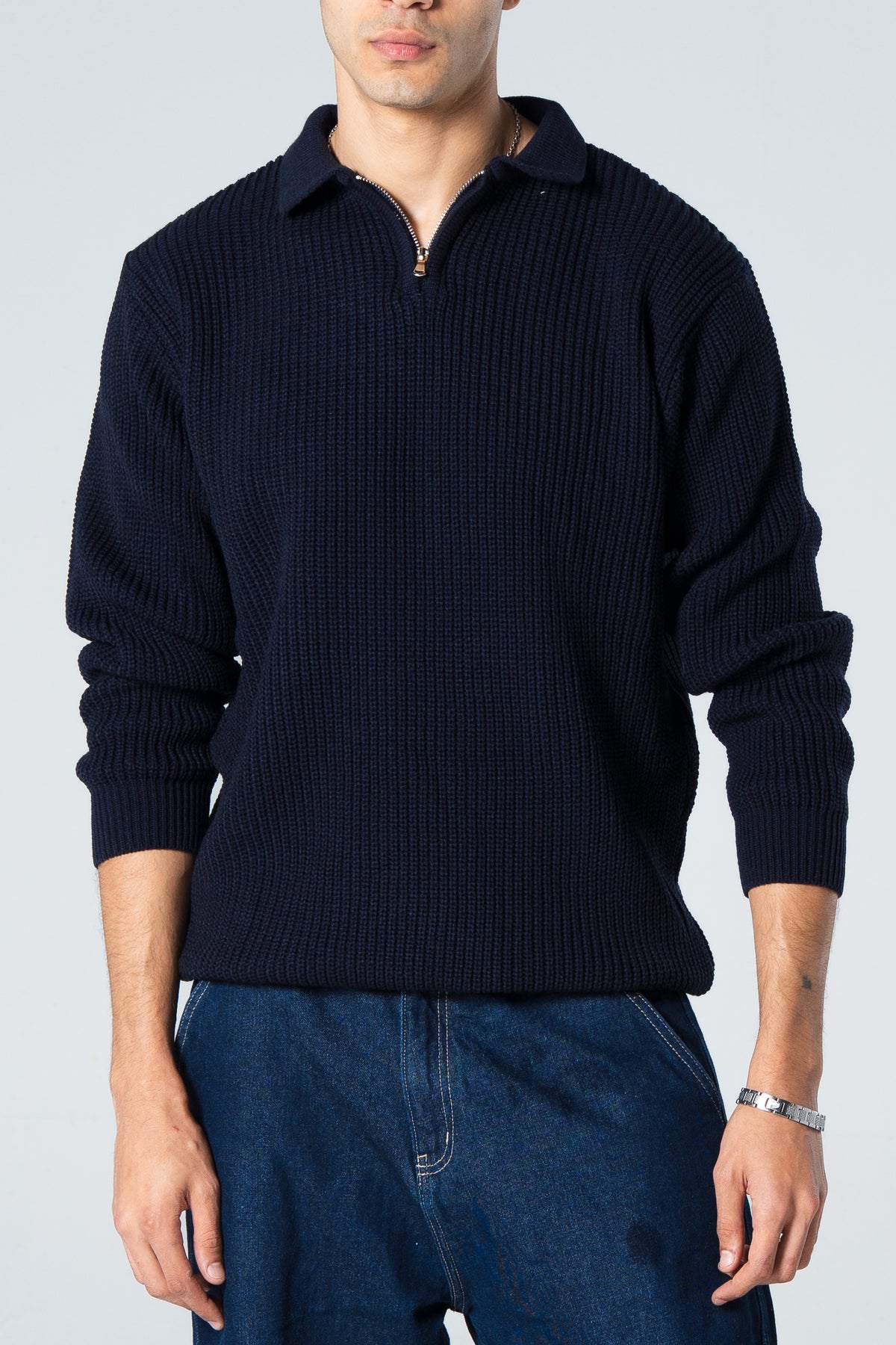 Blank Knitted Quarter Zip