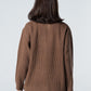 Blank Knitted Jacket - Brown - #women