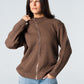 Blank Knitted Jacket - Brown - #women