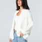 Blank Knitted Jacket - White - #women